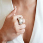 Bague large bombée argent femme