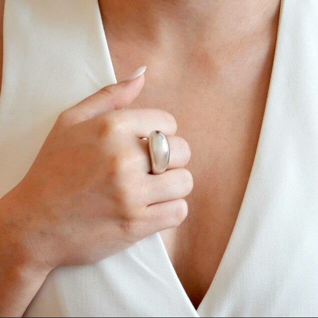 Bague goutte argent femme