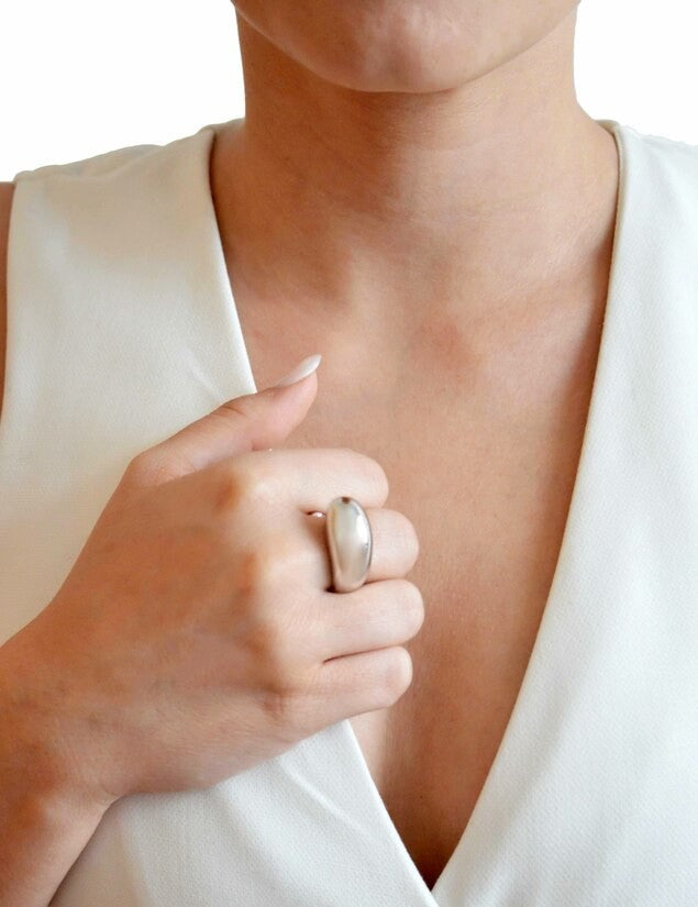 Bague goutte argent femme