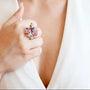 Bague breloque argent trefle nacre femme