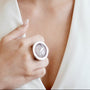 Bague quartz rose argent femme