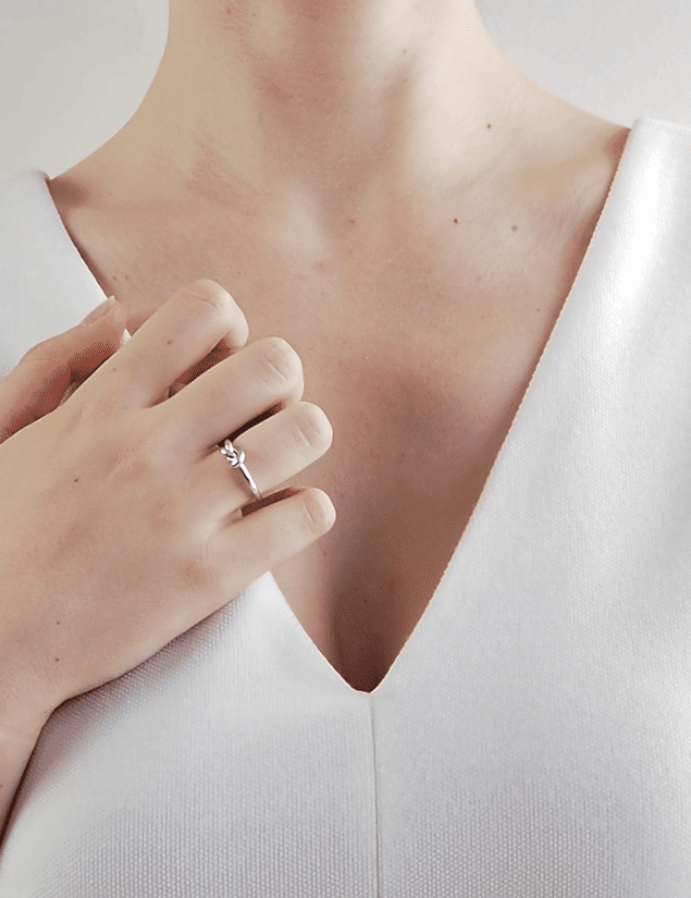 Bague noeud argent femme