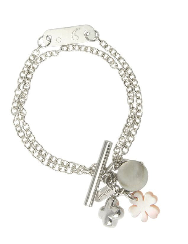 Bracelet trèfle nacre argent personnalisé femme