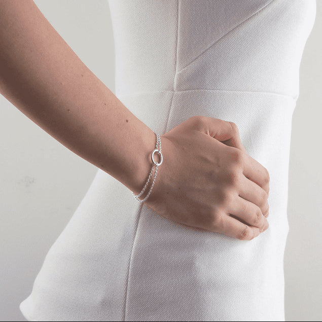 Bracelet double argent femme