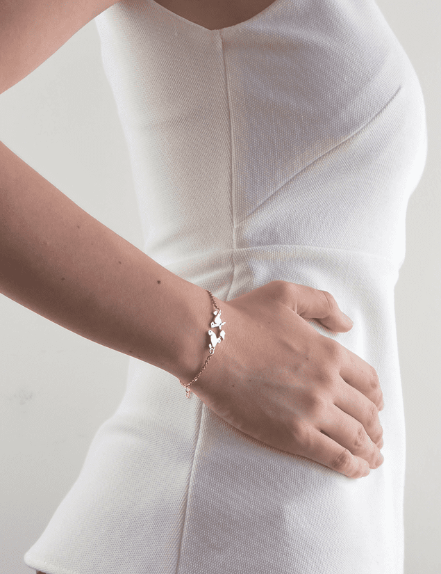 Gold-plated bird bracelet for women