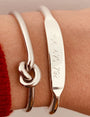 Bracelet noeud argent femme