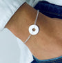 Bracelet cible argent personnalisé femme