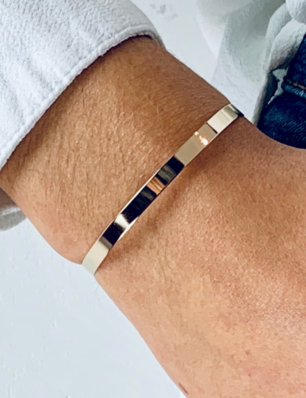 Bracelet jonc personnalisable en vermeil femme