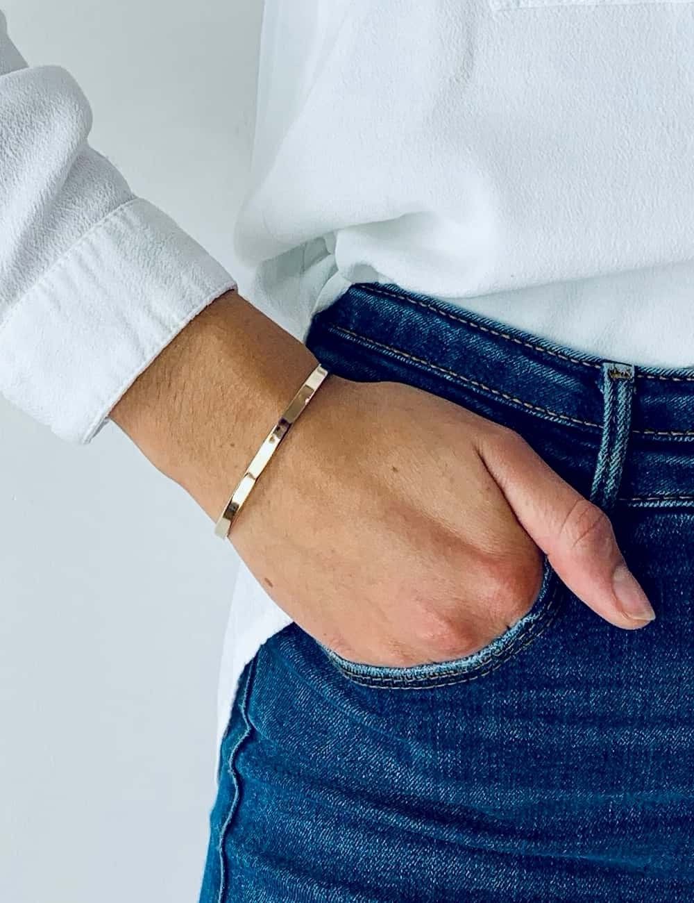 Bracelet jonc ouvert vermeil à graver femme