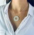 Collier cible argent à graver femme 35 mm