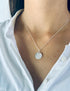 Collier médaille ronde argent gravure femme 15 mm