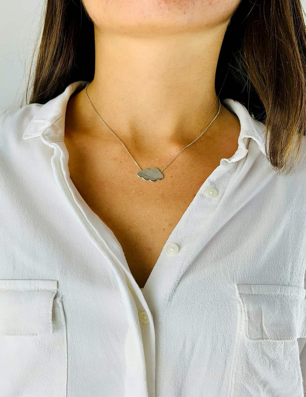 Collier nuage argent personnalisable femme