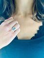 Bague médaille ronde argent personnalisée femme