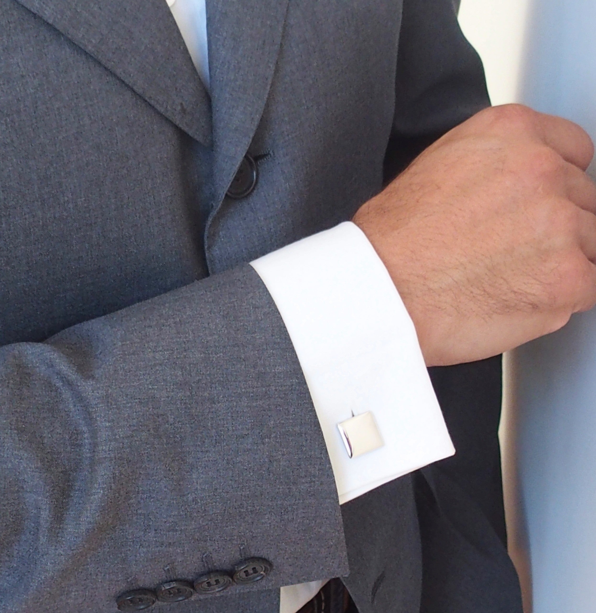 Boutons de manchette carré personnalisé homme