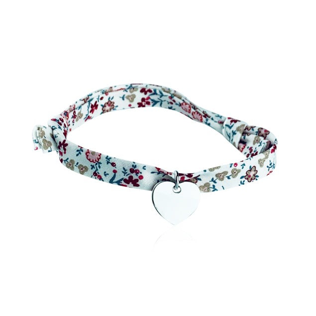 Bracelet Liberty cœur argent personnalisé femme