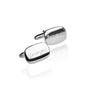 Boutons de manchette rectangle argent personnalisé homme