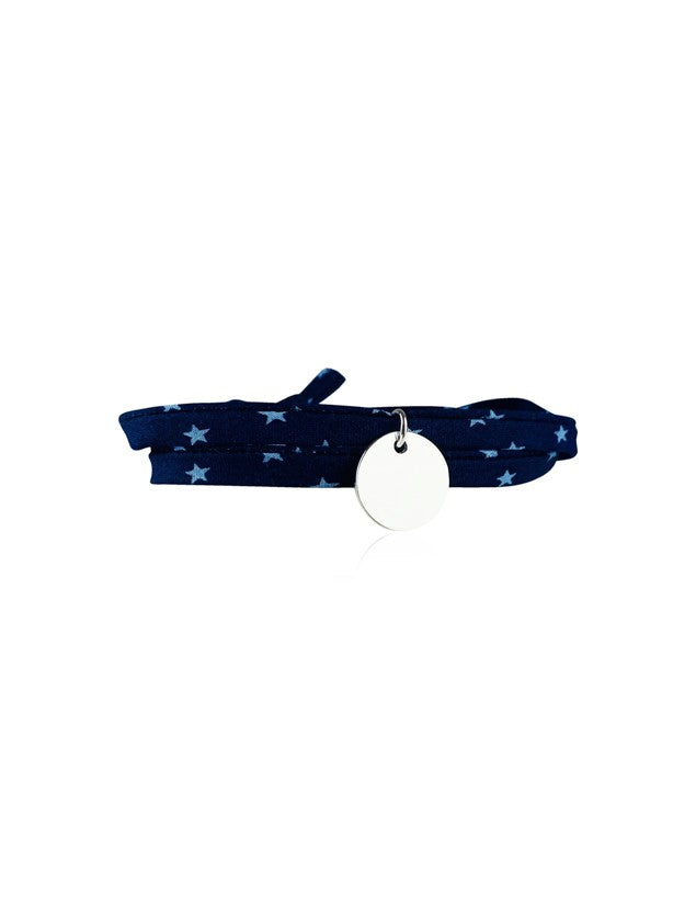 Bracelet Liberty médaille personnalisée 15mm 2 tours femme