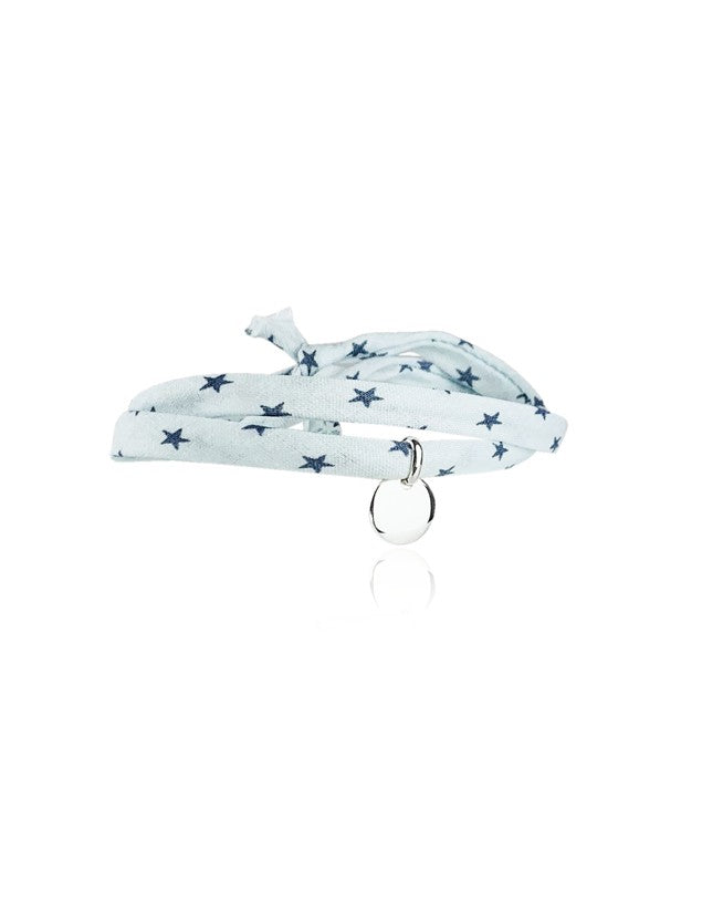 Bracelet Liberty médaille personnalisée 10mm 2 tours femme