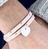 Bracelet Liberty 2 tours cœur argent personnalisé femme