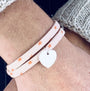 Bracelet Liberty 2 tours cœur argent personnalisé femme