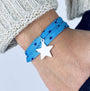 Bracelet Liberty 2 tours étoile argent personnalisé femme