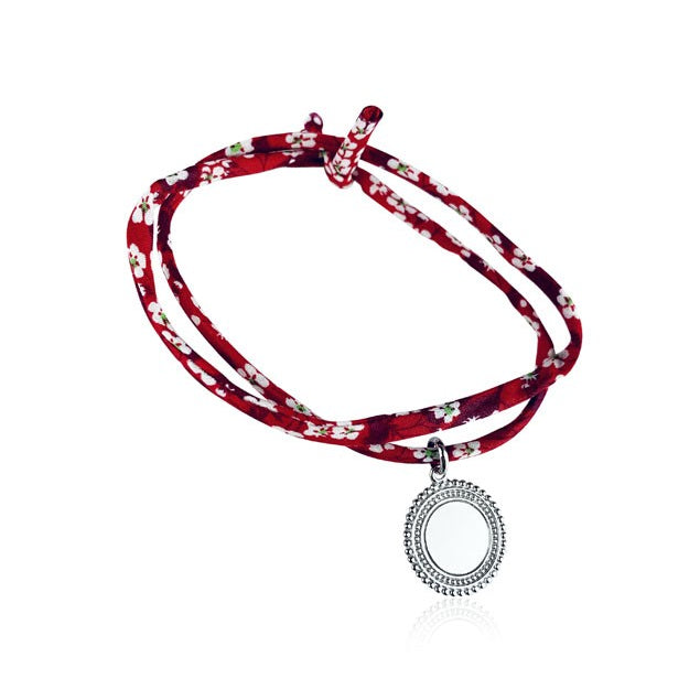 Bracelet Liberty médaillon bohème personnalisé 2 tours femme