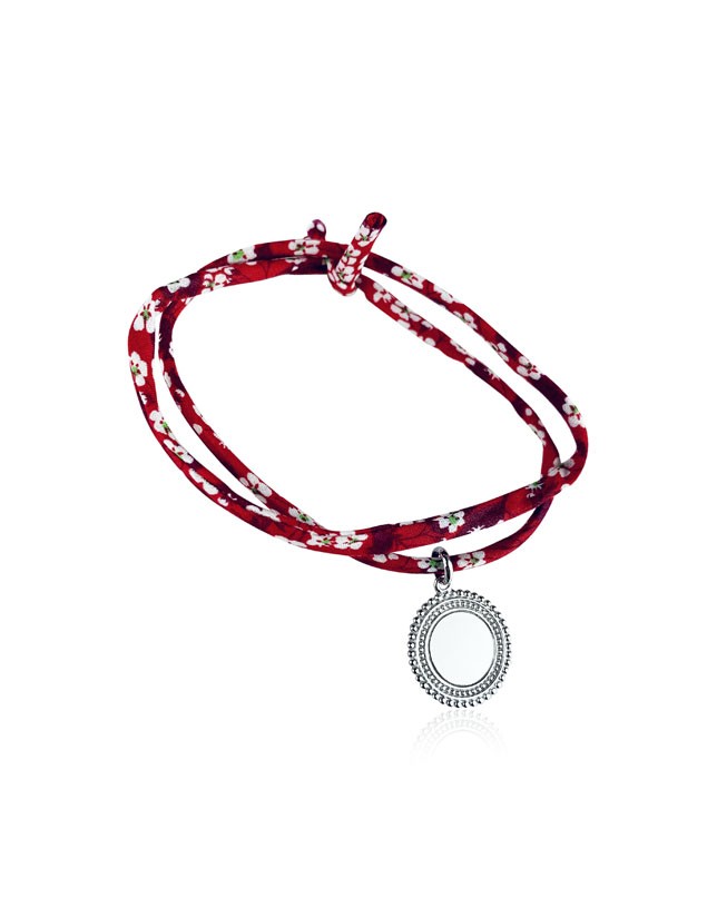 Bracelet Liberty médaillon bohème personnalisé 2 tours femme
