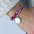 Bracelet Liberty médaillon bohème personnalisé 2 tours femme