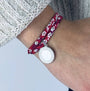 Bracelet Liberty médaillon bohème personnalisé 2 tours femme