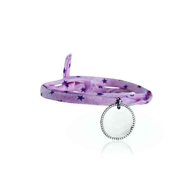 Bracelet Liberty 2 tours médaillon perlé personnalisé femme