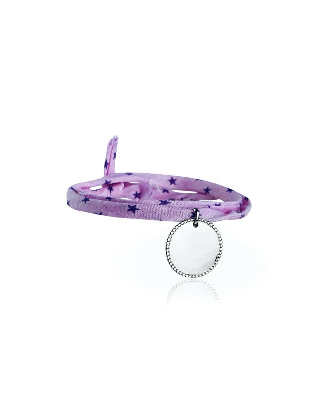 Bracelet Liberty 2 tours médaillon perlé personnalisé femme