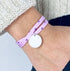 Bracelet Liberty 2 tours médaillon perlé personnalisé femme