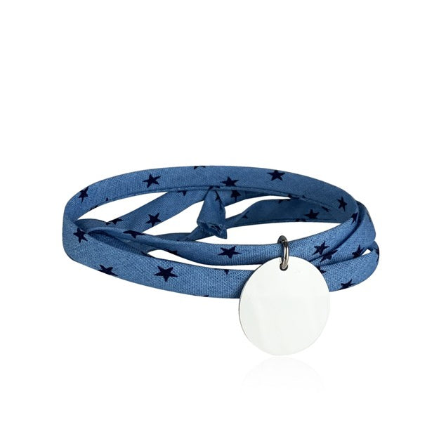 Bracelet Liberty médaille personnalisée 20mm 3 tours femme