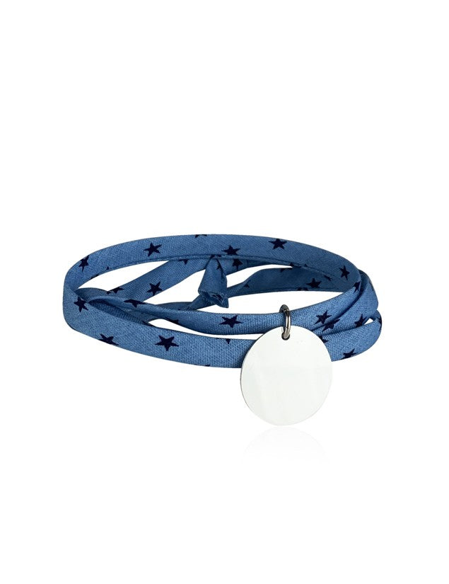 Bracelet Liberty médaille personnalisée 20mm 3 tours femme