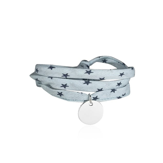 Bracelet Liberty médaille personnalisée 15mm 3 tours femme