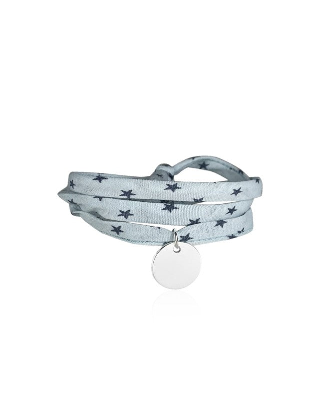 Bracelet Liberty médaille personnalisée 15mm 3 tours femme