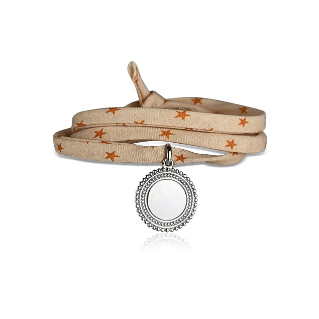 Bracelet Liberty 3 tours médaillon bohème personnalisé femme