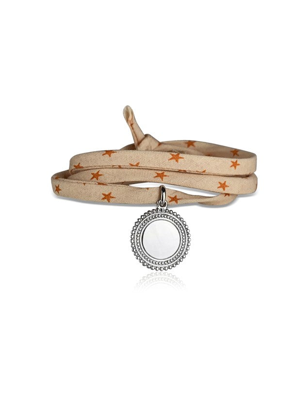 Bracelet Liberty 3 tours médaillon bohème personnalisé femme