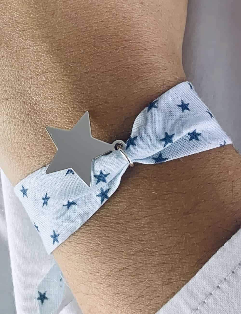 Bracelet Liberty large étoile argent à graver femme