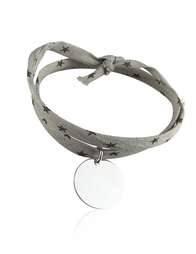 Bracelet Liberty médaille personnalisée 20mm 2 tours femme