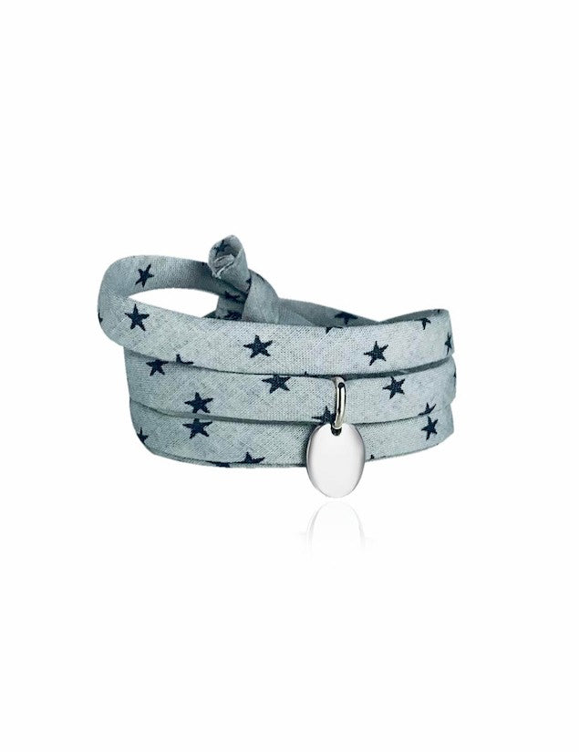 Bracelet Liberty médaille personnalisée 10mm 3 tours femme