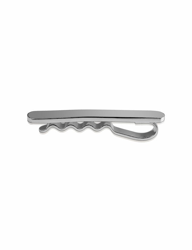 Pince cravate arrondie argent personnalisable homme