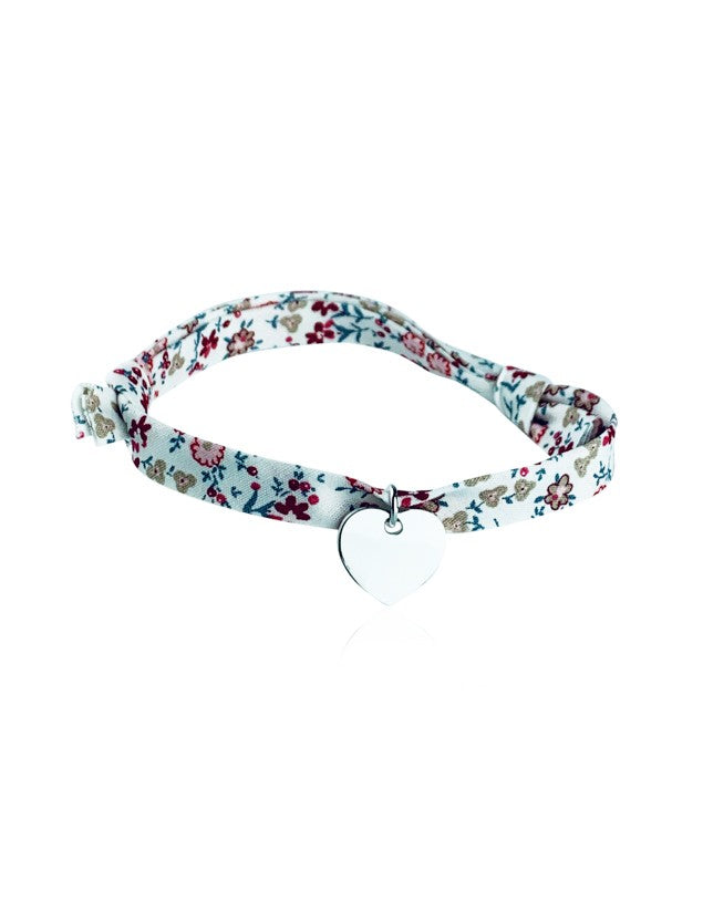 Bracelet Liberty cœur argent personnalisé enfant