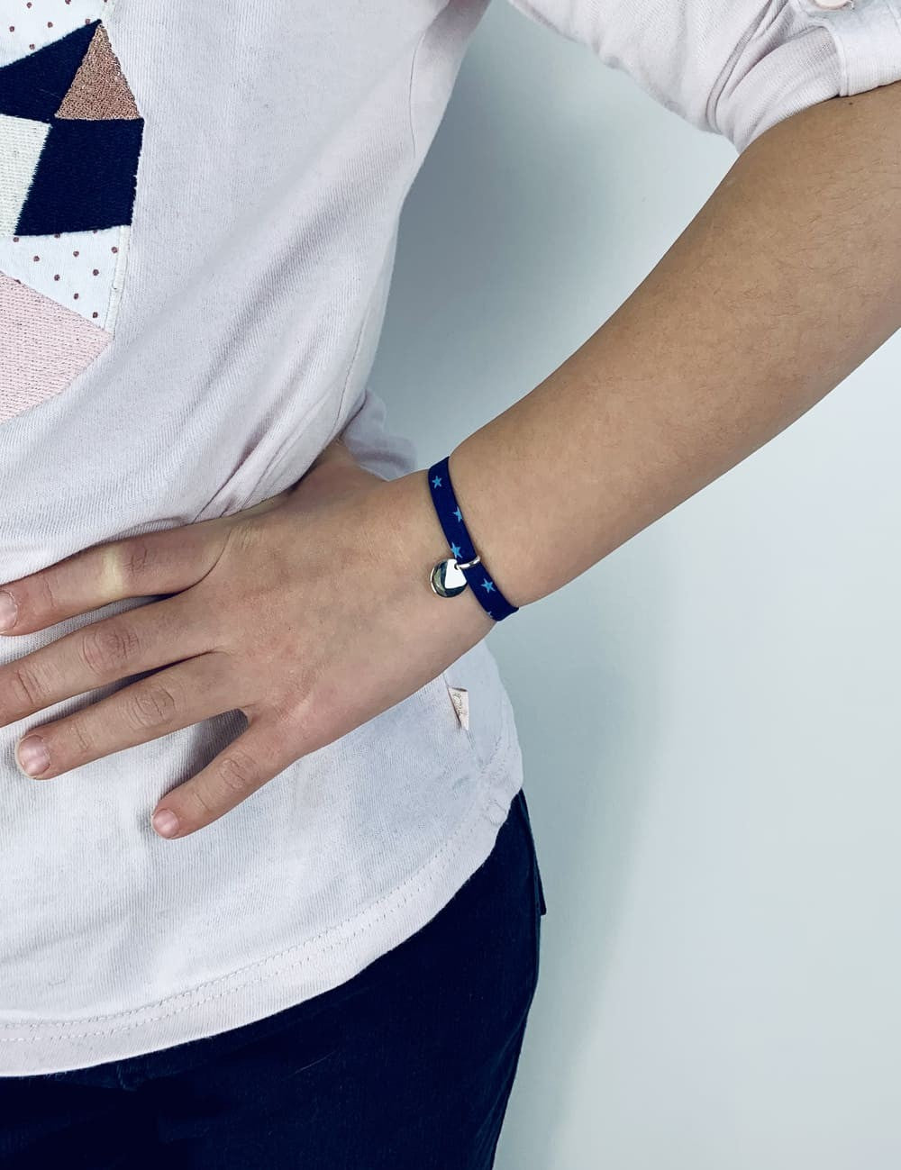 Bracelet Liberty médaille personnalisée 10 mm enfant