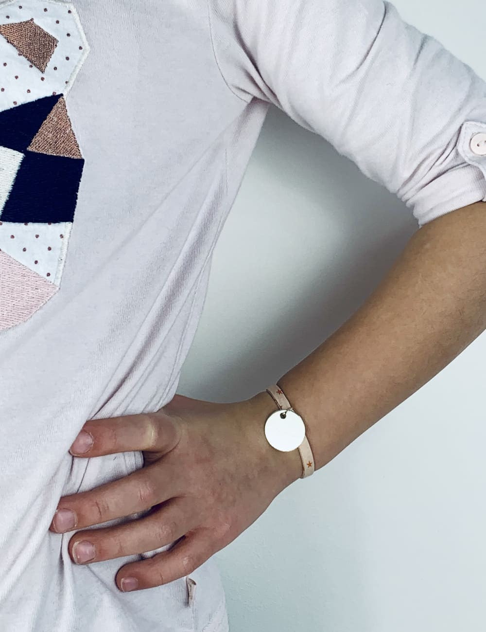 Bracelet Liberty médaille personnalisée 20 mm enfant