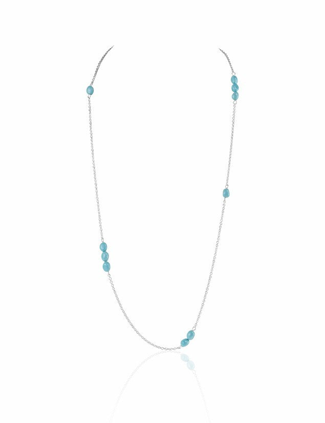 Collier sautoir turquoise femme