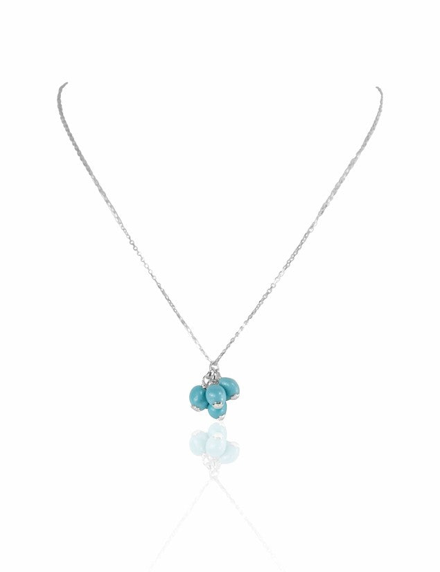 Collier grappe turquoise femme