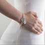 Bracelet argent double chaine nacre turquoise femme