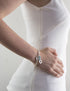 Bracelet argent double chaine nacre turquoise femme