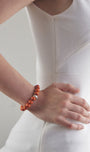 Bracelet perles bois tête mort femme